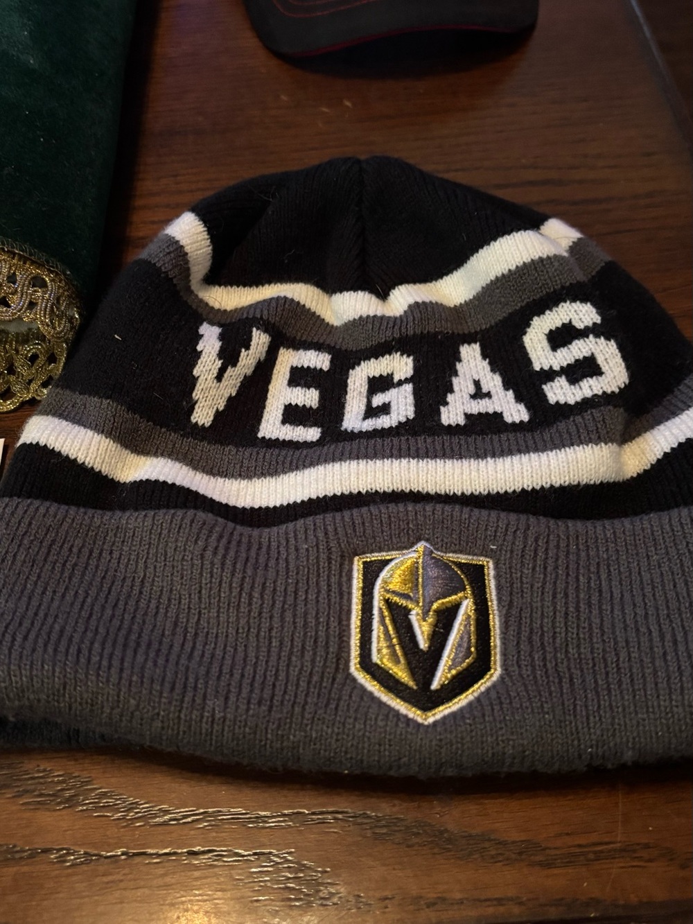 Vegas Golden Knights NHL Knit Beanie Hat OSFA Black Gray Winter Cap